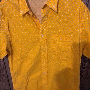 CP Company Men's Yellow Polka Dot Shirt Vintage 100% cotton